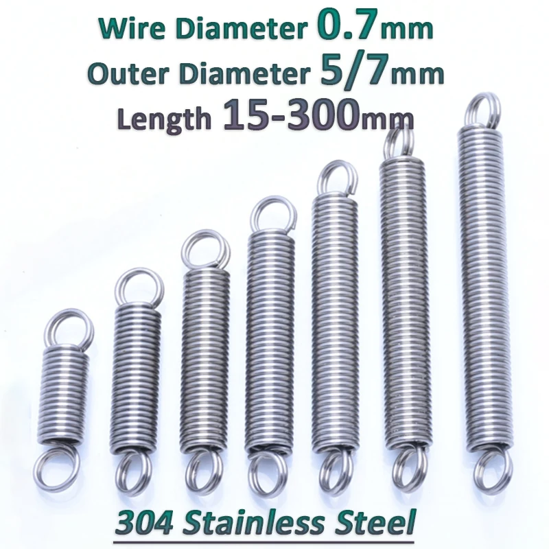 0.7mm Tension Spring O Ring Hook 304 Stainless Steel Cylindroid Helical Spring Pullback Draught Expansion Spring OD 5/7mm
0.7mm Tension Spring O Ring Hook 304 Stainless Steel Cylindroid Helical Spring Pullback Draught Expansion Spring OD 5/7mm