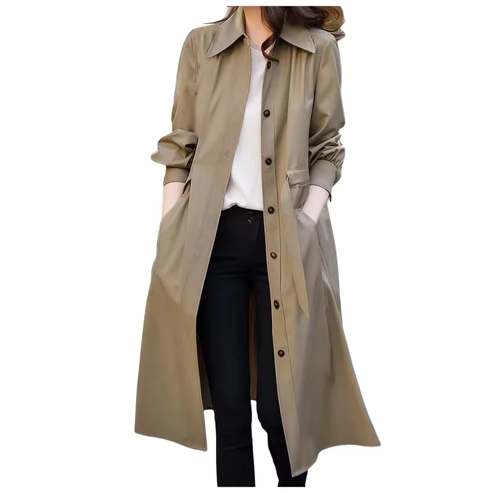 Coat Outer Coat Windbreaker Long Long Sleeves Buttons Pockets Belt A Line Half Coat Thin Casual Slim Streetwear Coats For Female
Coat Outer Coat Windbreaker Long Long Sleeves Buttons Pockets Belt A Line Half Coat Thin Casual Slim Streetwear Coats For Female
