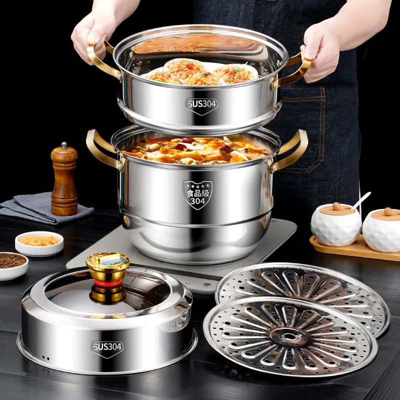 LTT stainless steel steamer household multi-functional multi-layer large-capacity steamer
LTT stainless steel steamer household multi-functional multi-layer large-capacity steamer