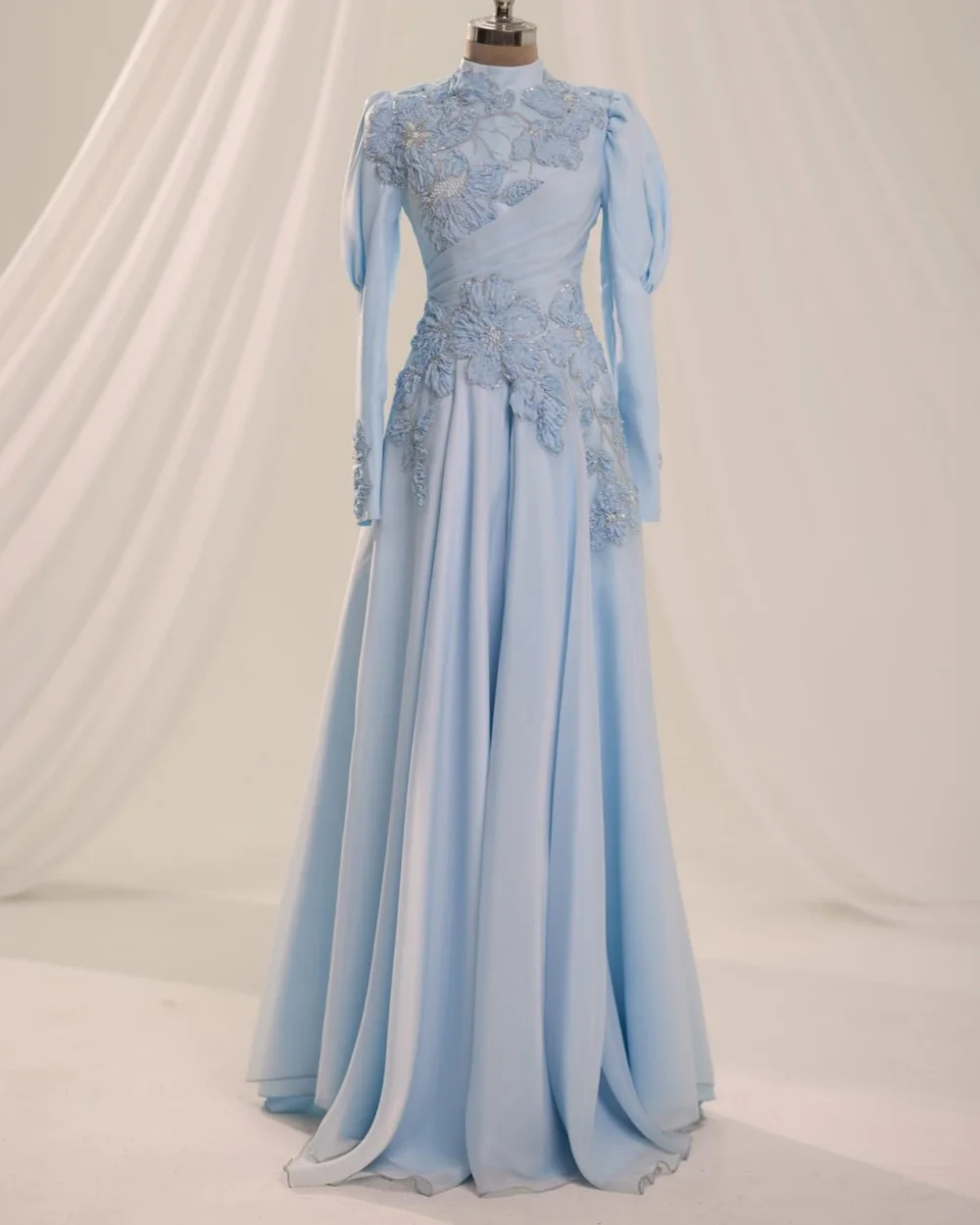 Customized Formal Women Jersey Handmade Flower Rhinestone A-Line Evening Dresses Elegant High Collar Long Sleeves Prom Dresses
Customized Formal Women Jersey Handmade Flower Rhinestone A-Line Evening Dresses Elegant High Collar Long Sleeves Prom Dresses
