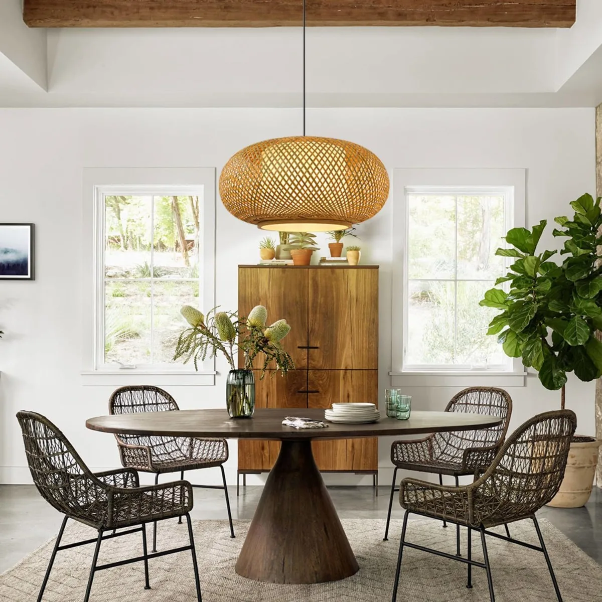 1-Lights Wicker Shade Basket Woven Chandeliers Rustic Bamboo Rattan Pendant Lamps Dining Room Kitchen Island Living Room Bedroom
1-Lights Wicker Shade Basket Woven Chandeliers Rustic Bamboo Rattan Pendant Lamps Dining Room Kitchen Island Living Room Bedroom