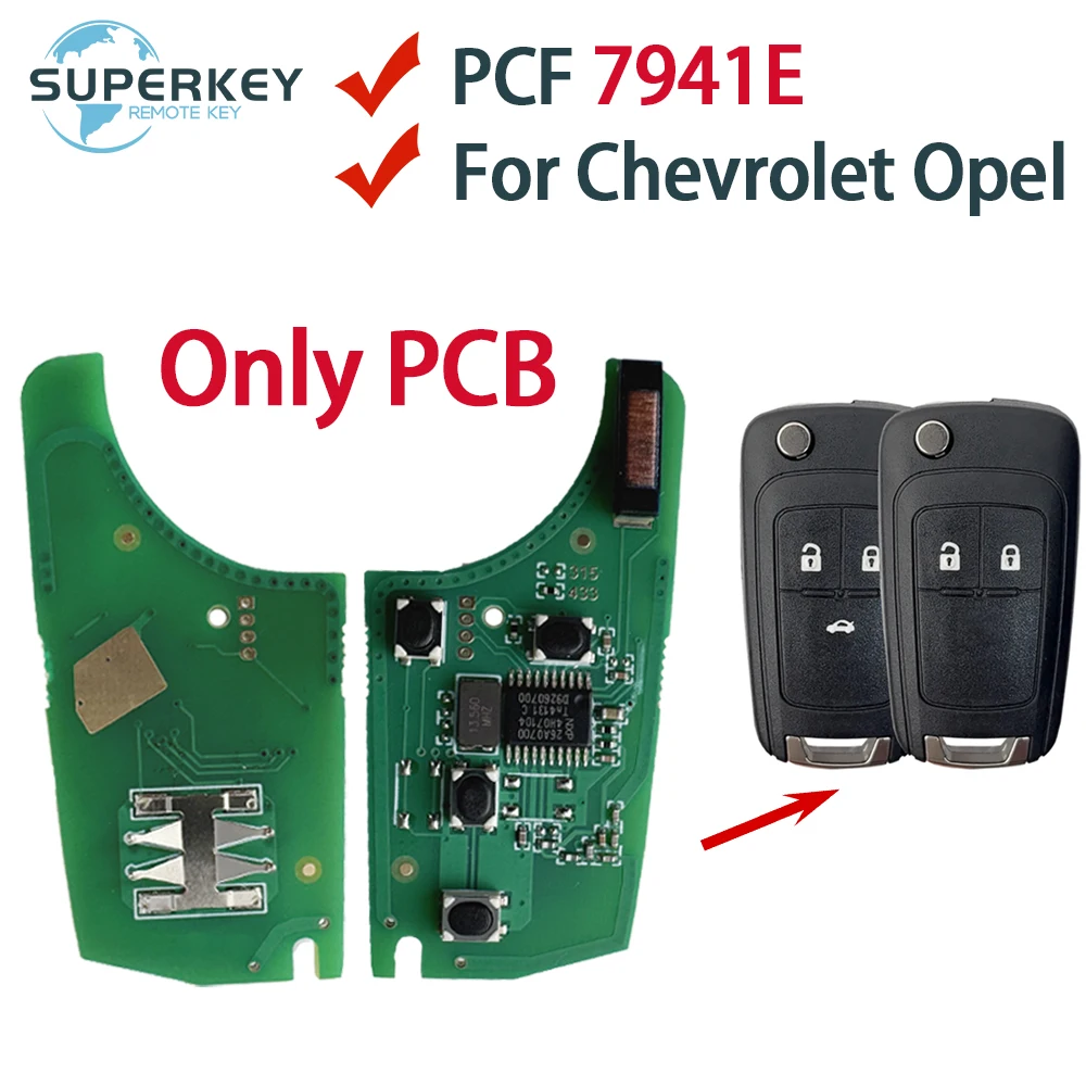 PCF7941E Chip 433MHz Remote Car Key PCB For Chevrolet Opel Vauxhall Corsa AstraJ Cruze Spark Malibu Sail Aveo 5WK50079
PCF7941E Chip 433MHz Remote Car Key PCB For Chevrolet Opel Vauxhall Corsa AstraJ Cruze Spark Malibu Sail Aveo 5WK50079