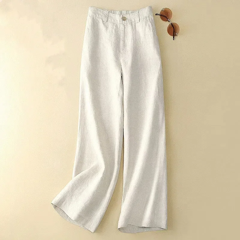 Linen Wide Leg Pants New Summer Thin Solid Long Pants Women Elastic High Waisted Loose Cotton and Linen Straight Trousers Z357
Linen Wide Leg Pants New Summer Thin Solid Long Pants Women Elastic High Waisted Loose Cotton and Linen Straight Trousers Z357