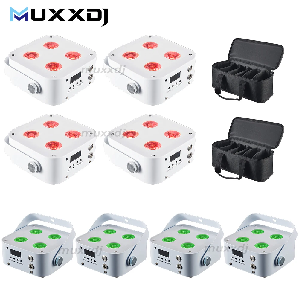 MUXXDJ Wireless DMX IR4 Uplights 4x12w RGBWA UV LED Battery Powered Mini Uplight 5000mAh For Wedding Party DJ Events With bag
MUXXDJ Wireless DMX IR4 Uplights 4x12w RGBWA UV LED Battery Powered Mini Uplight 5000mAh For Wedding Party DJ Events With bag