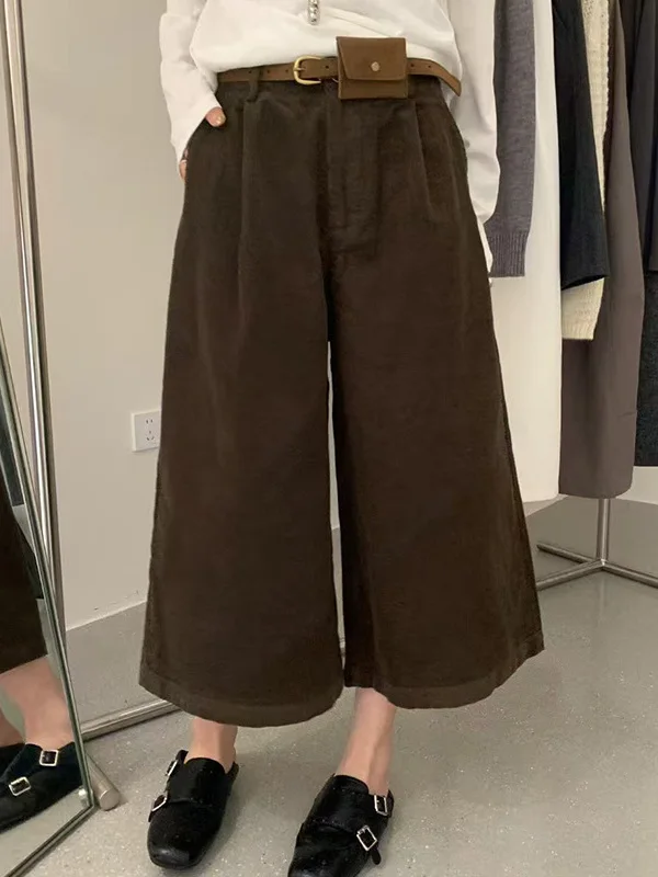 Свободные повседневные вельветовые широкие брюки с высокой талией, женские большие размеры, осенне-зимние новые брюки прямого кроя
Свободные повседневные вельветовые широкие брюки с высокой талией, женские большие размеры, осенне-зимние новые брюки прямого кроя