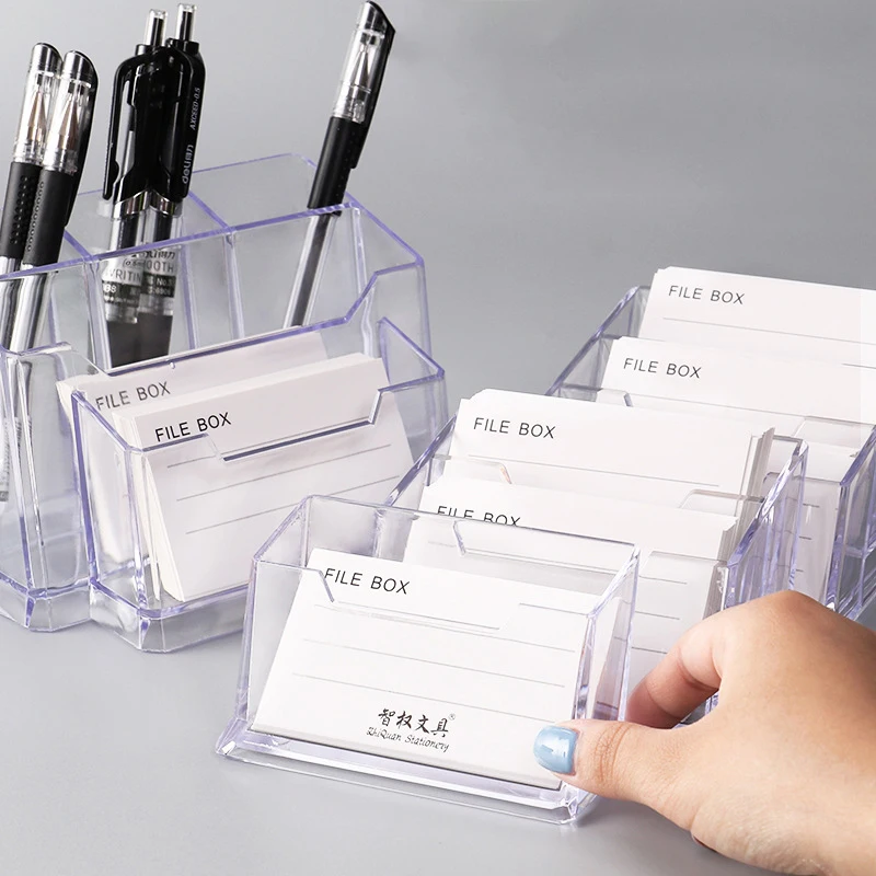Transparent Business Card Case Acrylic Name Card Stand Memo Note Tag Display Rack Desk Storage Organizer Office Supplies
Transparent Business Card Case Acrylic Name Card Stand Memo Note Tag Display Rack Desk Storage Organizer Office Supplies