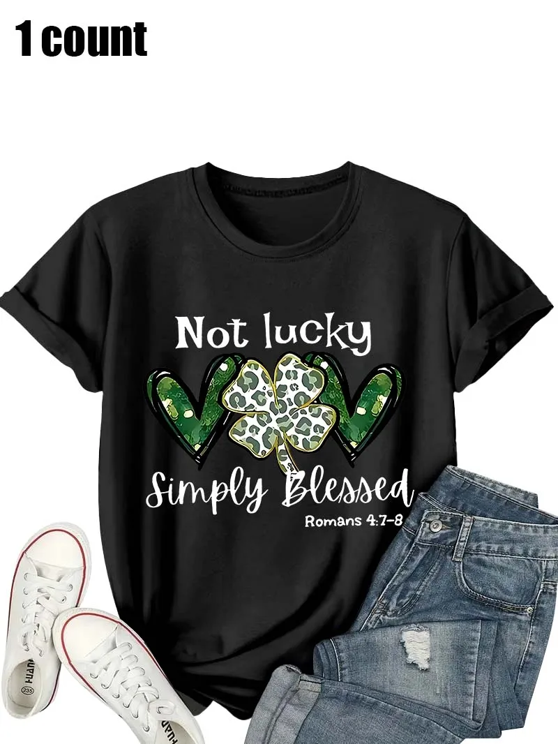 2025 Новая женская повседневная футболка больших размеров с коротким рукавом и круглым вырезом - зеленые сердца и леопардовые футболки с принтом клевера, женские топы
2025 Новая женская повседневная футболка больших размеров с коротким рукавом и круглым вырезом - зеленые сердца и леопардовые футболки с принтом клевера, женские топы