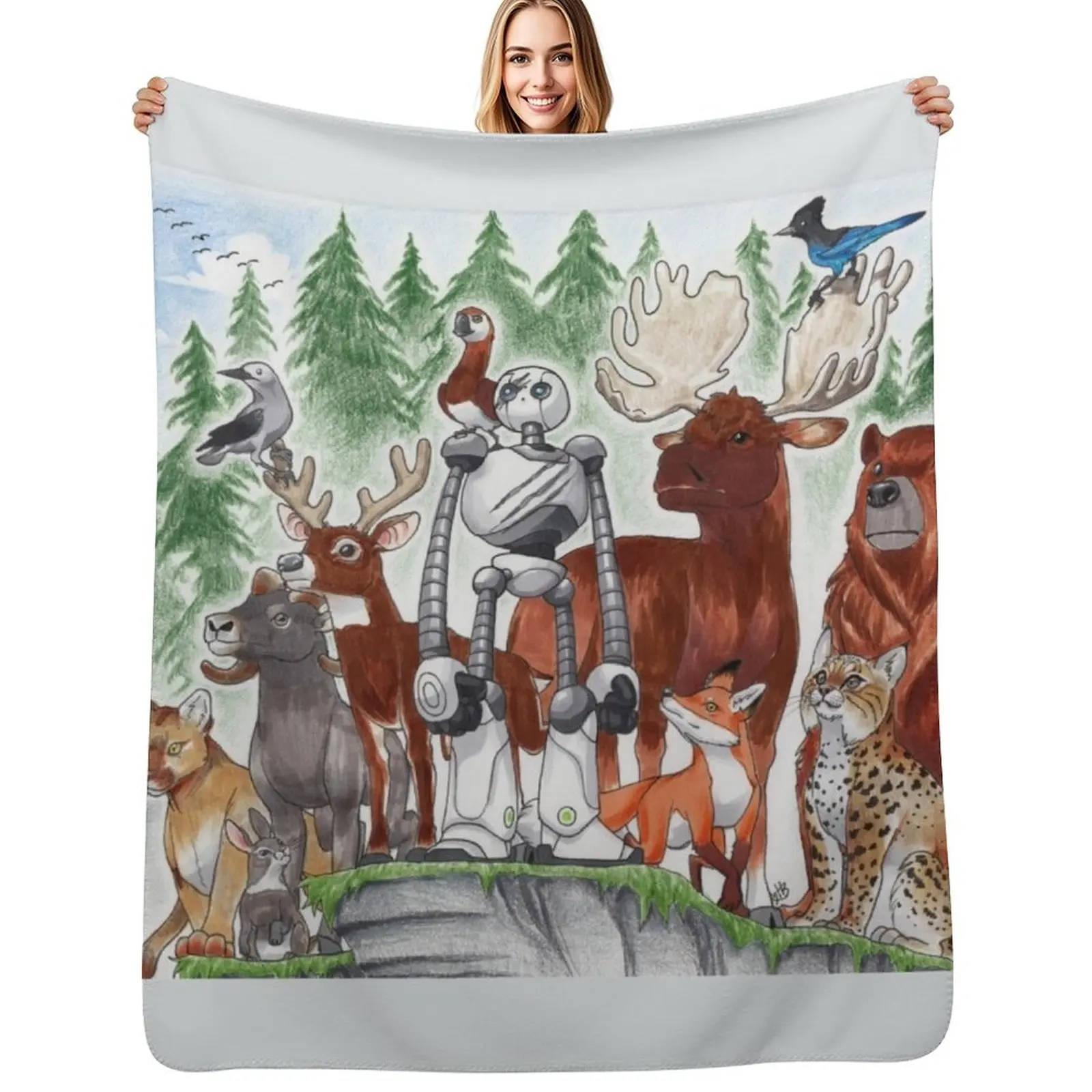 The Wild Robot and friends Throw Blanket Warm Comfortable Blanket Gift for Parents Friends
The Wild Robot and friends Throw Blanket Warm Comfortable Blanket Gift for Parents Friends