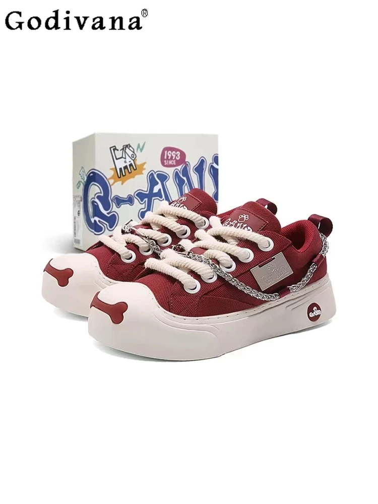 Trendy Versatile Canvas Casual Board Shoes Chain Bone Pattern Space-up Comfortable Student Shoes Lightweight Breathable Sneakers
Trendy Versatile Canvas Casual Board Shoes Chain Bone Pattern Space-up Comfortable Student Shoes Lightweight Breathable Sneakers