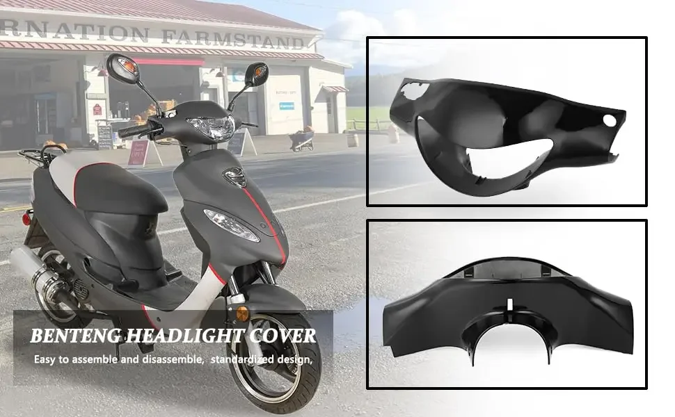 Motorcycle Fairing Part Head Cover in ABS Material Compatible with Chinese GY6 4-stroke Engine 50cc Scooter Mopeds Benten
Motorcycle Fairing Part Head Cover in ABS Material Compatible with Chinese GY6 4-stroke Engine 50cc Scooter Mopeds Benten