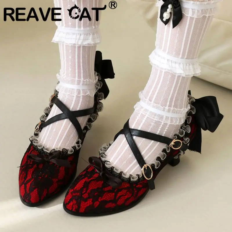 Женские туфли-лодочки с острым носком REAVE CAT, милые туфли на небольшом каблуке 5 см с ремешком и бантом, флоковые замшевые туфли больших размеров 41, 42, 43, разных цветов
Женские туфли-лодочки с острым носком REAVE CAT, милые туфли на небольшом каблуке 5 см с ремешком и бантом, флоковые замшевые туфли больших размеров 41, 42, 43, разных цветов