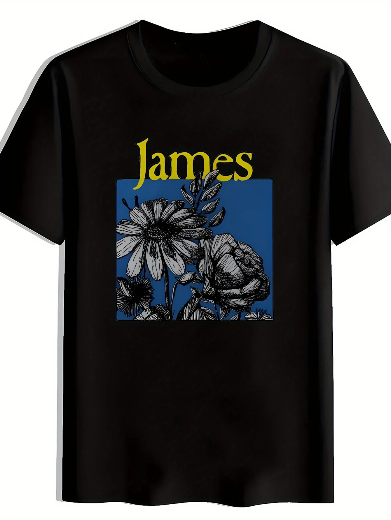 "James" Vintage Rock Band Floral Illustration T-Shirt 100% Cotton O-Neck Short Sleeve Summer Casual Mens T-shirt Streetwear
"James" Vintage Rock Band Floral Illustration T-Shirt 100% Cotton O-Neck Short Sleeve Summer Casual Mens T-shirt Streetwear