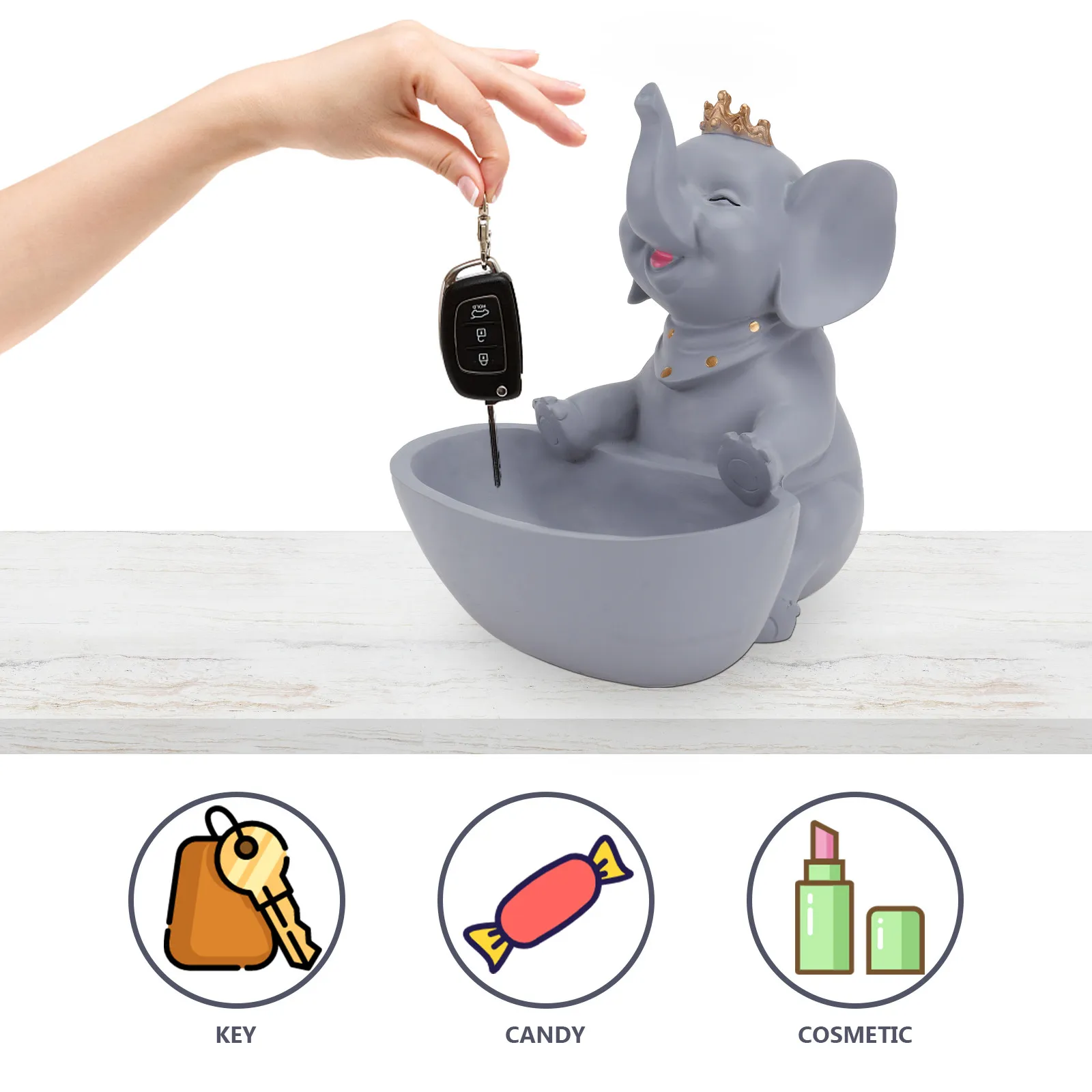 1 шт. Коробка для хранения ключей в форме животного из смолы, серая, креативный контейнер для рукоделия, для декора дома и рабочего стола, коробка для конфет в стиле слона
1 шт. Коробка для хранения ключей в форме животного из смолы, серая, креативный контейнер для рукоделия, для декора дома и рабочего стола, коробка для конфет в стиле слона