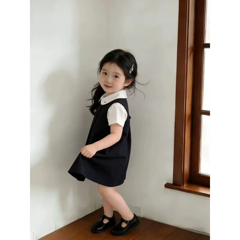 Girls' Set 2026 New Children's Short Sleeved Shirt College Top Vest Dress Doll Collar Two-piece Set
Girls' Set 2026 New Children's Short Sleeved Shirt College Top Vest Dress Doll Collar Two-piece Set