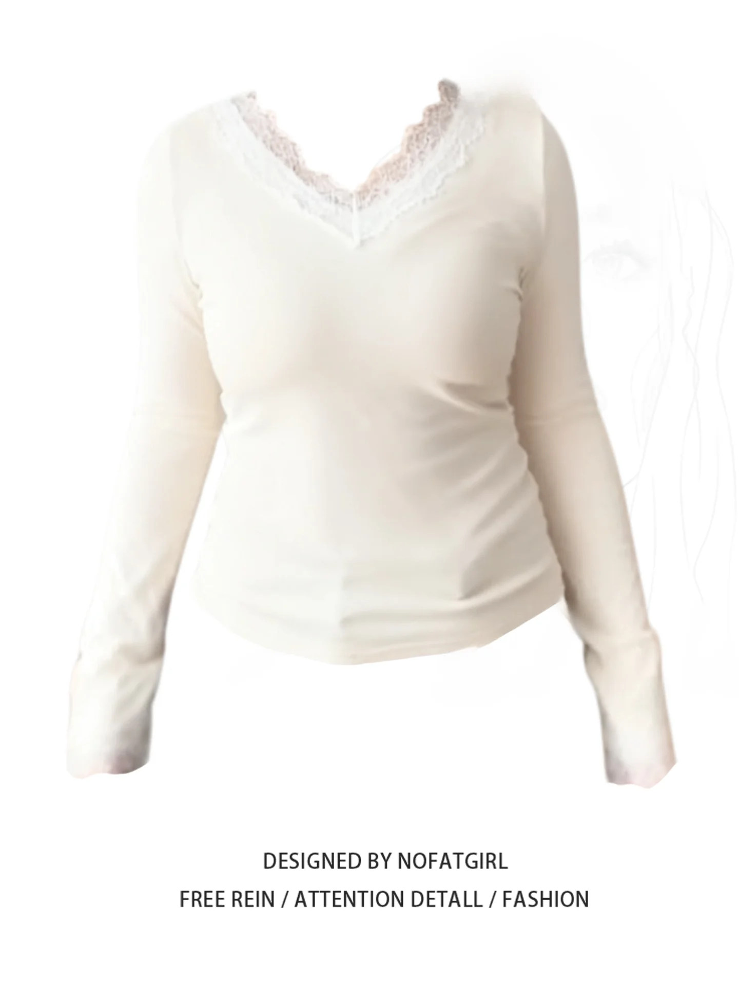 plus Size Women's Thiened Floing V-ne Lace Base irt Slimming Inner Wear Top Casual Sle Autumn Winter T-irt
plus Size Women's Thiened Floing V-ne Lace Base irt Slimming Inner Wear Top Casual Sle Autumn Winter T-irt