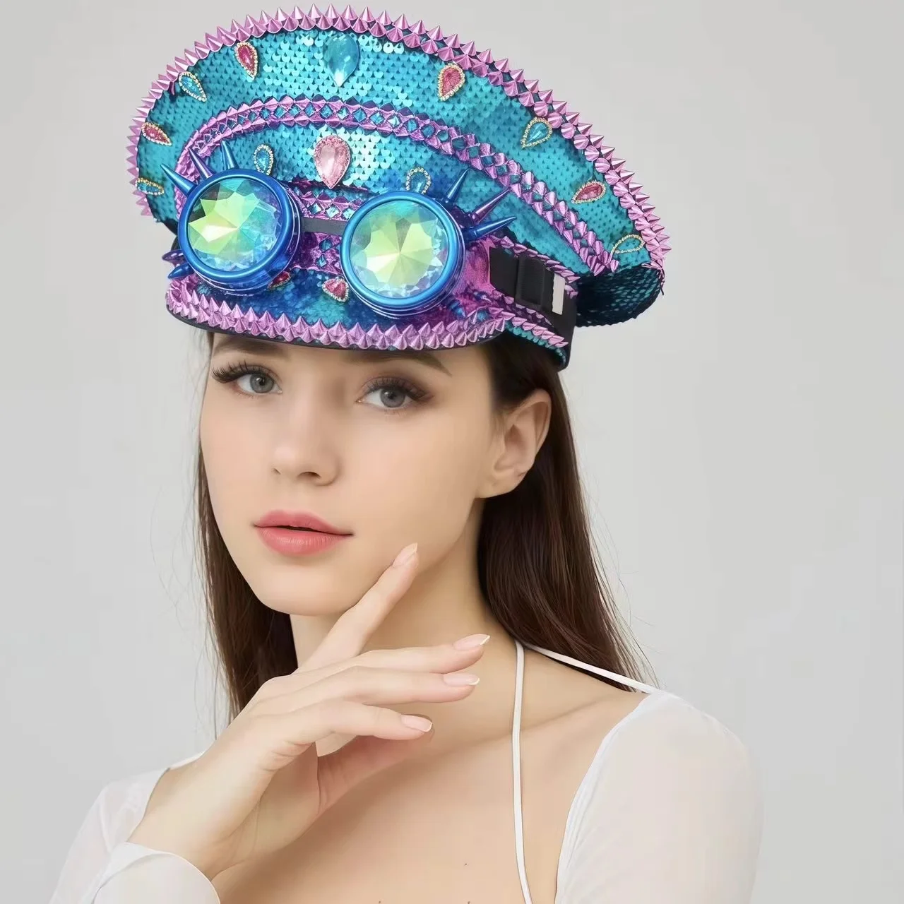 Роскошная синяя капитанская фуражка HongLuan со стразами для Burningman Festival, винтажные военные аксессуары и военная кепка для мужчин и женщин
Роскошная синяя капитанская фуражка HongLuan со стразами для Burningman Festival, винтажные военные аксессуары и военная кепка для мужчин и женщин