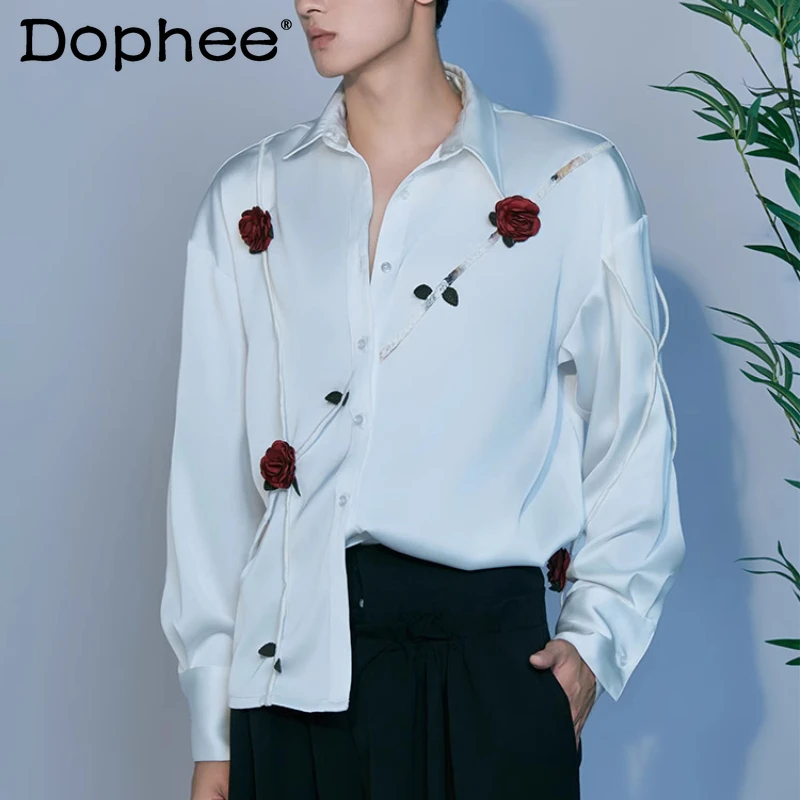 Men's 2025 Autumn New High-end Loose Comfort Long-sleeve Shirts Men's Flower Decorative Tops Handsome Color Matching Chic Shirts
Men's 2025 Autumn New High-end Loose Comfort Long-sleeve Shirts Men's Flower Decorative Tops Handsome Color Matching Chic Shirts