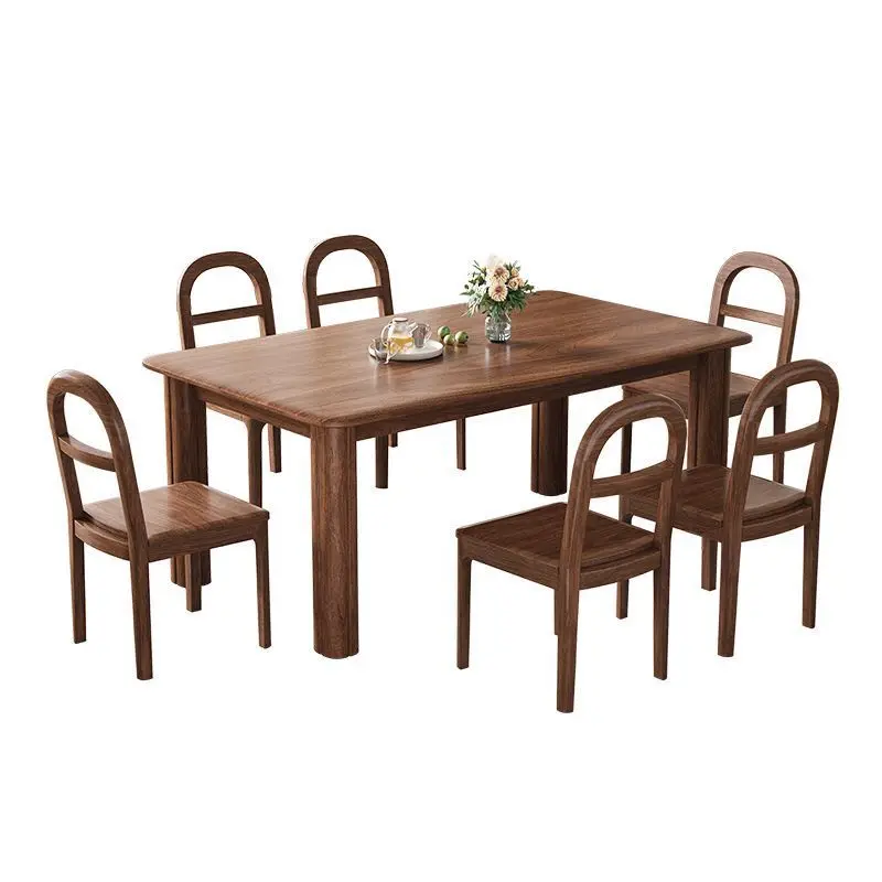 Обеденный стол и стулья из массива североамериканского черного ореха в средневековом стиле, французская ретро-мебель для дома и небольших квартир
Обеденный стол и стулья из массива североамериканского черного ореха в средневековом стиле, французская ретро-мебель для дома и небольших квартир