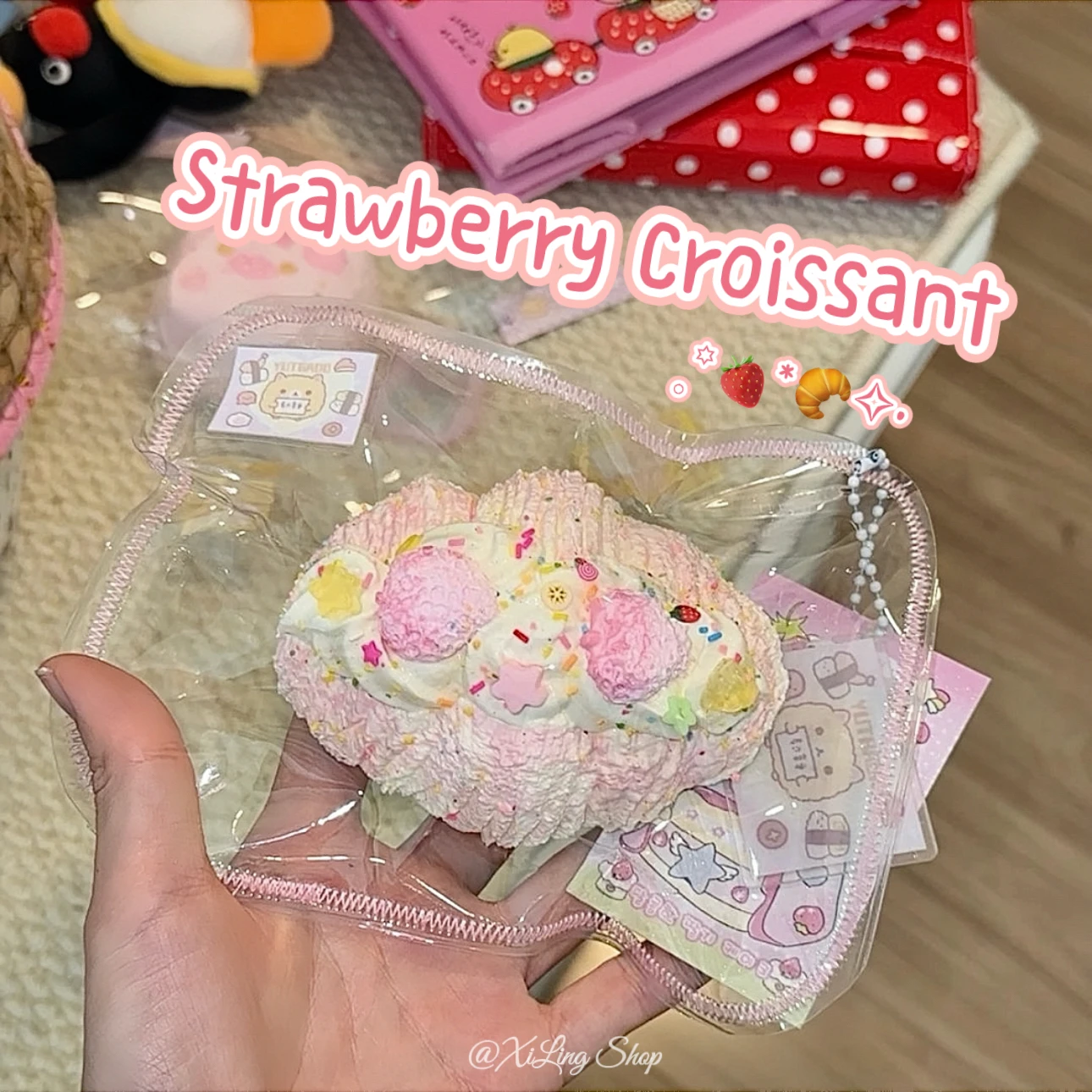 1Pc Handmade Strawberry Croissant Squishy – Creamy Clay Texture & Food Grade Silicone Stress Toy
1Pc Handmade Strawberry Croissant Squishy – Creamy Clay Texture & Food Grade Silicone Stress Toy