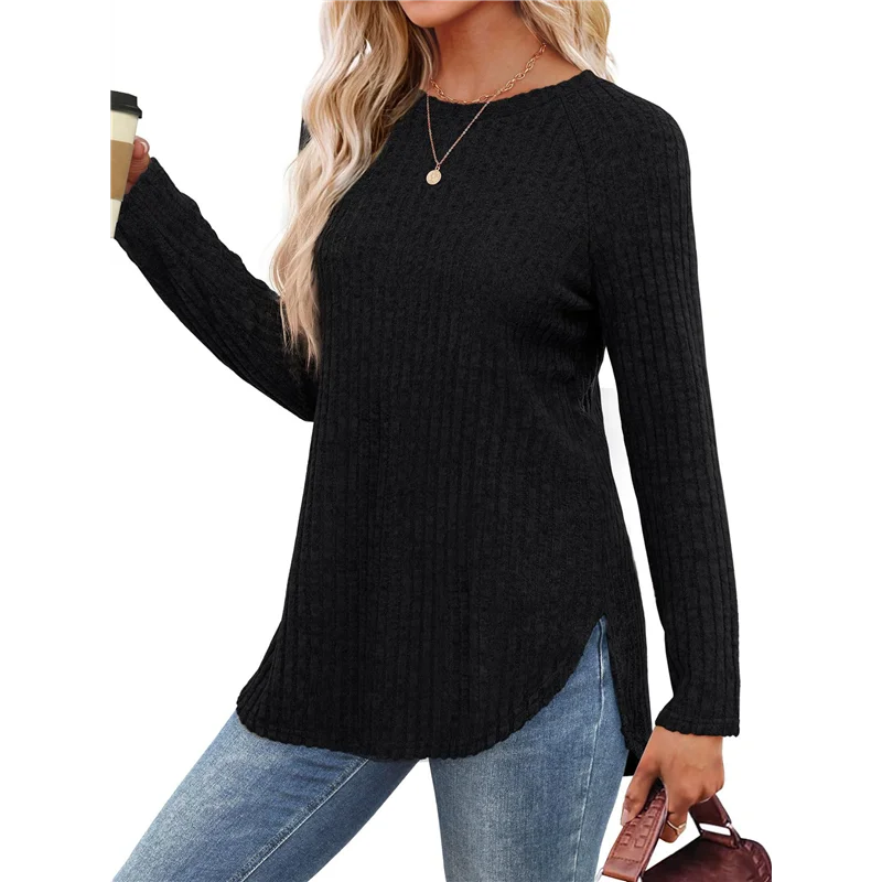 A83F-Рубашки с длинными рукавами для женщин, топы-туники, свободный крой, нарядный пуловер с круглым вырезом, базовые свитера
A83F-Рубашки с длинными рукавами для женщин, топы-туники, свободный крой, нарядный пуловер с круглым вырезом, базовые свитера
