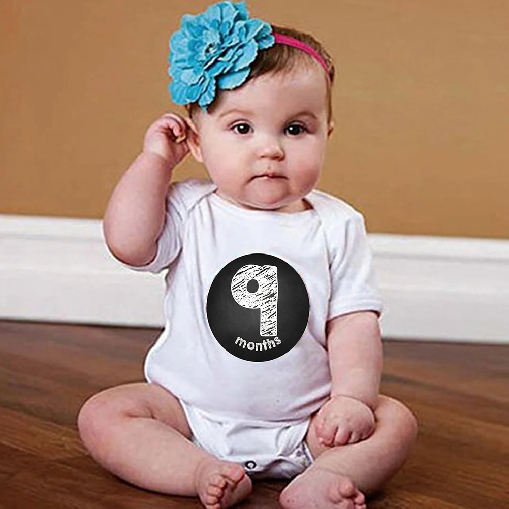 12 Simple Design Month Stickers Shower Birthday Photo Props Safe Long Term Use Decorative Decals Month Sticker