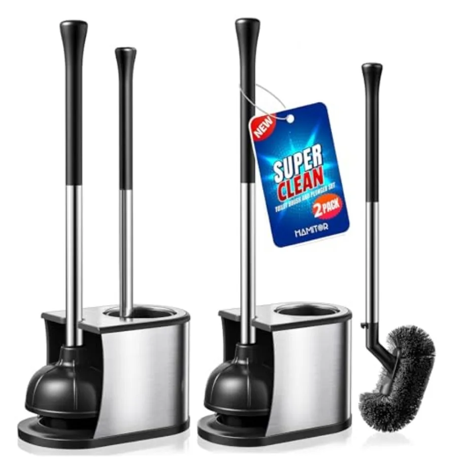 Toilet Plunger and Brush Set: 2 in 1 Stainless Steel Bowl Brush with Holder, Deep-Cleaning Curved Bristles and Heavy Duty Unclo
Toilet Plunger and Brush Set: 2 in 1 Stainless Steel Bowl Brush with Holder, Deep-Cleaning Curved Bristles and Heavy Duty Unclo