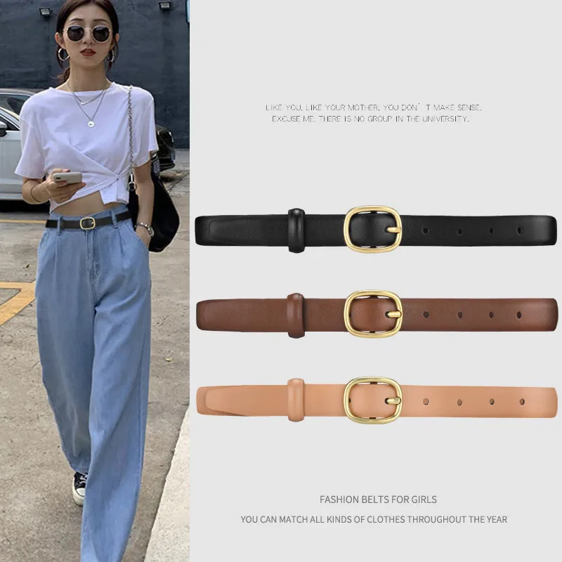 Genuine Leather Women's Belt Summer Fashion Versatile Jeans Decorative Belt Genuine Leather Ins Style Black Korean Simple Belt
Genuine Leather Women's Belt Summer Fashion Versatile Jeans Decorative Belt Genuine Leather Ins Style Black Korean Simple Belt