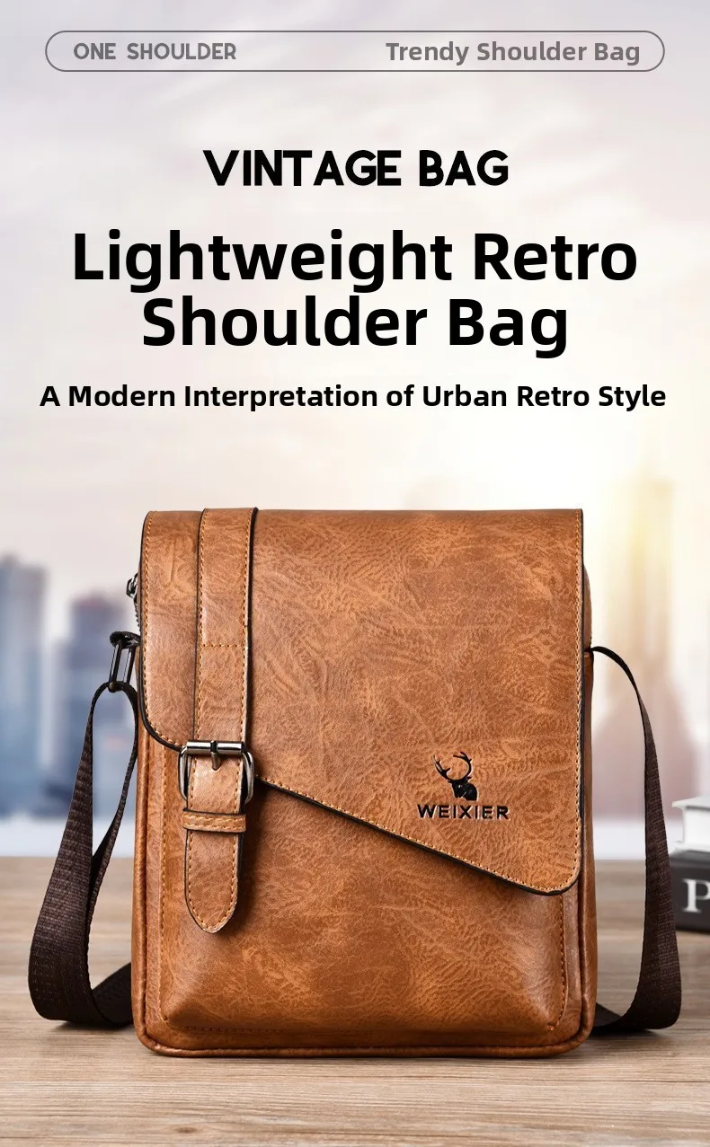 Men's Retro Casual Crossbody Bag Large Capacity Tote Bag Versatile Diagonal Hanging Bag Japanese Style Single Shoulder Bag Men's Retro Casual Crossbody Bag Large Capacity Tote Bag Versatile Diagonal Hanging Bag Japanese Style Single Shoulder Bag