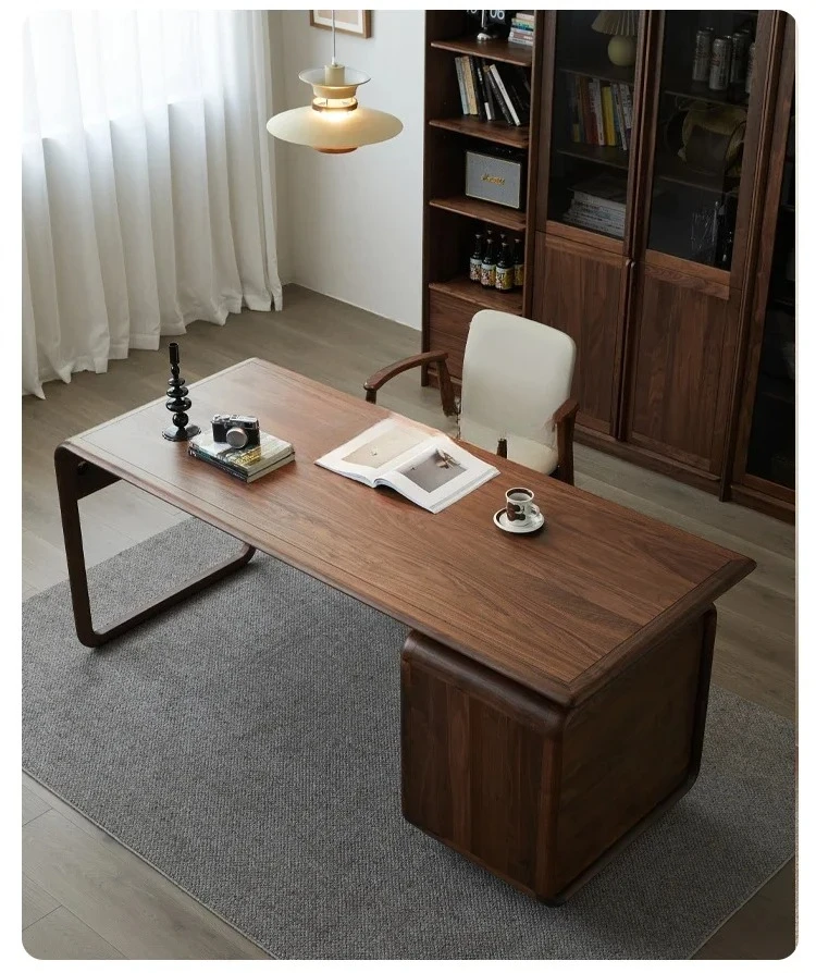 Black walnut desk office Nordic solid wood writing home study modern simplicity
Black walnut desk office Nordic solid wood writing home study modern simplicity