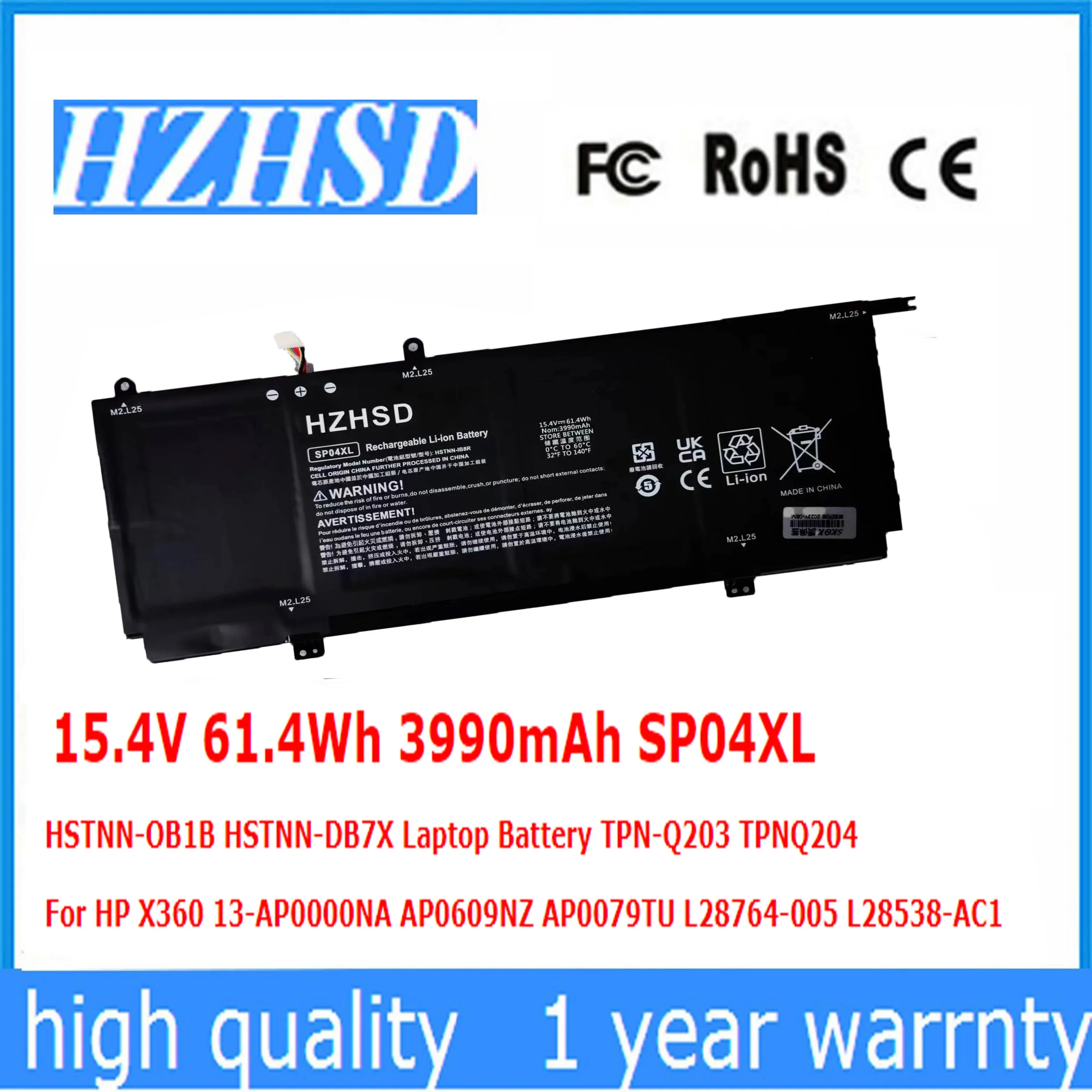 HZHSD 15,4 V 61.4Wh SP04XL HSTNN-OB1B HSTNN-DB7X аккумулятор TPN-Q203 TPNQ204 для HP X360 13-AP0000NA AP0609NZ AP0079TU L28764-005
HZHSD 15,4 V 61.4Wh SP04XL HSTNN-OB1B HSTNN-DB7X аккумулятор TPN-Q203 TPNQ204 для HP X360 13-AP0000NA AP0609NZ AP0079TU L28764-005