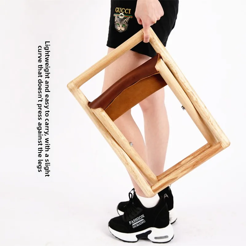 Portable Folding Chair Solid Wood Frame Leather Cushion 80kg Load Capacity Water Resistant Simple Compact Design for Home Use
Portable Folding Chair Solid Wood Frame Leather Cushion 80kg Load Capacity Water Resistant Simple Compact Design for Home Use