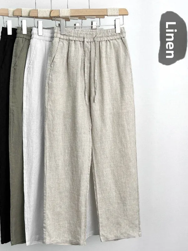 High-End Pure Linen Men's Summer Thin Cotton Linen Wide Leg Casual Pants Loose Straight Long Trousers Breathable Comfortable
High-End Pure Linen Men's Summer Thin Cotton Linen Wide Leg Casual Pants Loose Straight Long Trousers Breathable Comfortable