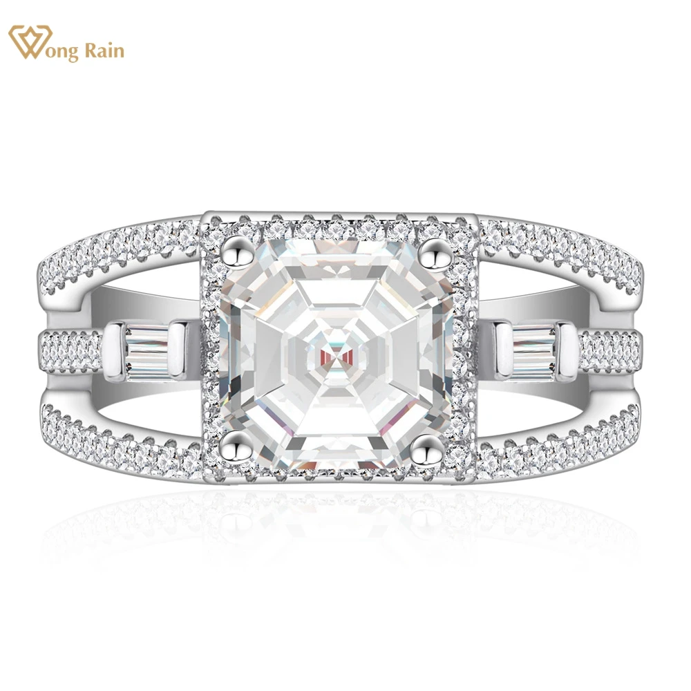Wong Rain 100% 925 Sterling Silver 8 MM Asscher Cut Lab Sapphire High Carbon Diamond Gemstone Wedding Engagement Ring Jewelry
Wong Rain 100% 925 Sterling Silver 8 MM Asscher Cut Lab Sapphire High Carbon Diamond Gemstone Wedding Engagement Ring Jewelry