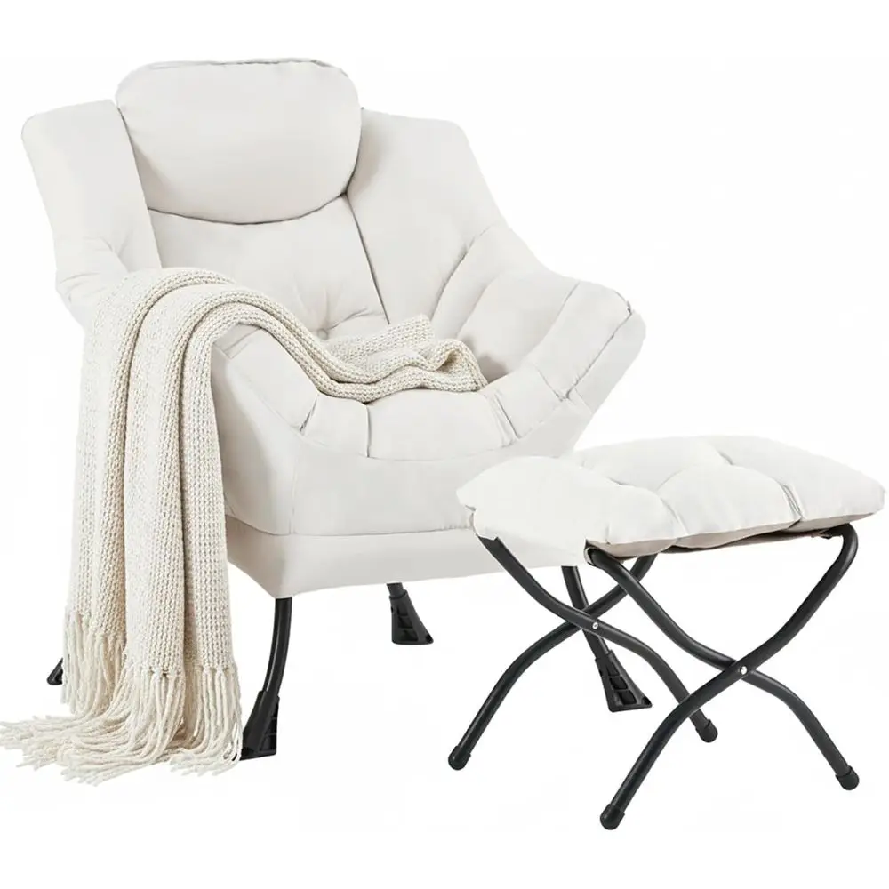 Cozy Lazy Chair and Ottoman, Large Contemporary Peach Beige Accent Chair Set, Leisure Upholstered Reading Armchair or Bedroom, L
Cozy Lazy Chair and Ottoman, Large Contemporary Peach Beige Accent Chair Set, Leisure Upholstered Reading Armchair or Bedroom, L