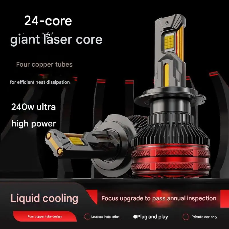 240W LED Car Headlights H4 H7 Four Copper Tube 24 Chip Laser Ultra Bright Penetration Car Accessories Ready Stock Lights
240W LED Car Headlights H4 H7 Four Copper Tube 24 Chip Laser Ultra Bright Penetration Car Accessories Ready Stock Lights