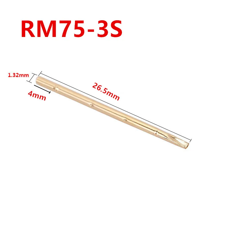 100PCS RM75-2S Brass Tube Gold-plated Spring Test Probe Diameter 1.32mm Length 26.5mm Probe Needle Seat
100PCS RM75-2S Brass Tube Gold-plated Spring Test Probe Diameter 1.32mm Length 26.5mm Probe Needle Seat