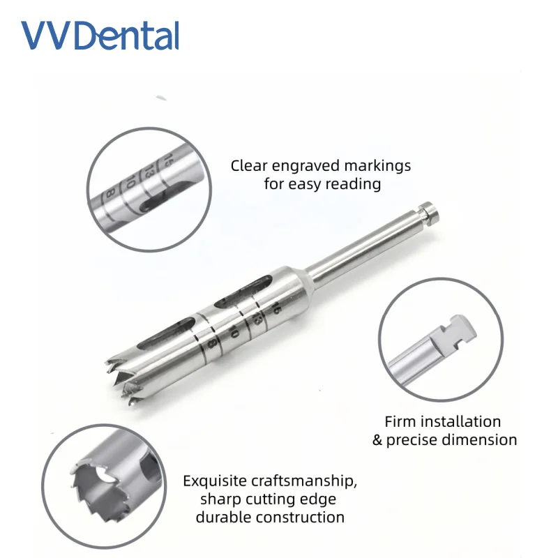 Dental Implant Trephine Burs for Bone Grafting and Cutting Long Trephine Drill Surgical Tools Low Handpiece Use
Dental Implant Trephine Burs for Bone Grafting and Cutting Long Trephine Drill Surgical Tools Low Handpiece Use