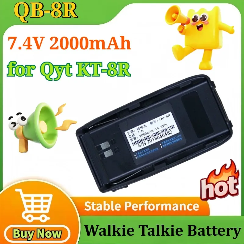 QB-8R 7.4V 2000mAh Walkie Talkie Li-ion Battery Model for Qyt KT-8R Two Way Radios Extra Accessory Battery Pack with Belt Clip
QB-8R 7.4V 2000mAh Walkie Talkie Li-ion Battery Model for Qyt KT-8R Two Way Radios Extra Accessory Battery Pack with Belt Clip