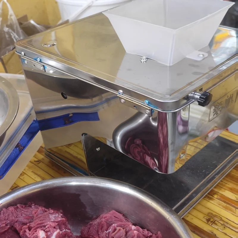 Автоматическая мясорезка из нержавеющей стали для нарезки свежего мяса и овощей
Автоматическая мясорезка из нержавеющей стали для нарезки свежего мяса и овощей