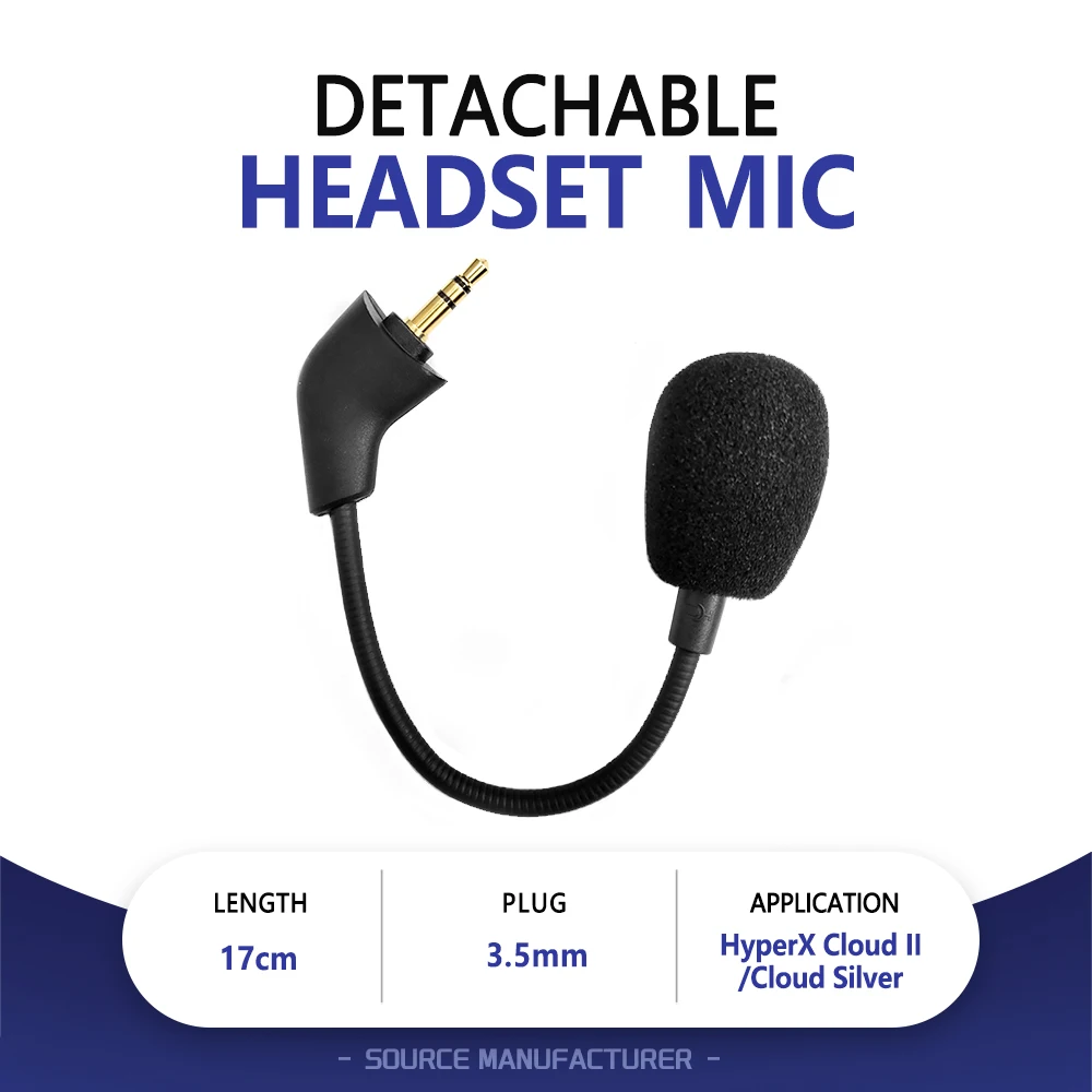 3.5MM Detachable Headset Mic Noise-reducing Game Mic for HyperX Cloud 2 HyperX Cloud Sliver Replaceable Headphone Accessory
3.5MM Detachable Headset Mic Noise-reducing Game Mic for HyperX Cloud 2 HyperX Cloud Sliver Replaceable Headphone Accessory