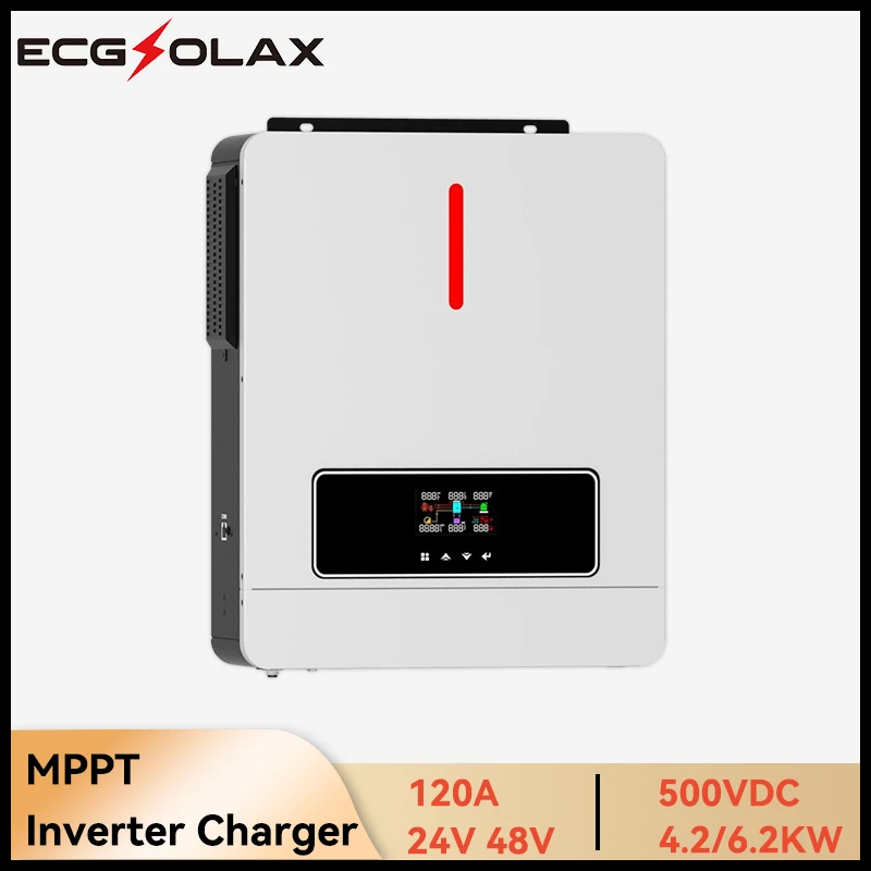 ECGSOLAX 4.2KW 6.2kw Hybrid Solar Inverter 24V 48V 220Vac PV Max 500VDC Inverter Pure Sine Wave Solar
ECGSOLAX 4.2KW 6.2kw Hybrid Solar Inverter 24V 48V 220Vac PV Max 500VDC Inverter Pure Sine Wave Solar