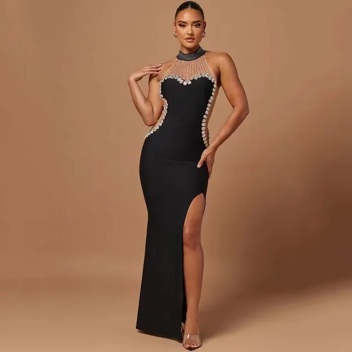 Black Halter Sleeveless Sexy Luxury Diamond Bodycon Bandage Prom Dress Maxi Celebrity Evening Runway Cocktail Party Club Dress
Black Halter Sleeveless Sexy Luxury Diamond Bodycon Bandage Prom Dress Maxi Celebrity Evening Runway Cocktail Party Club Dress