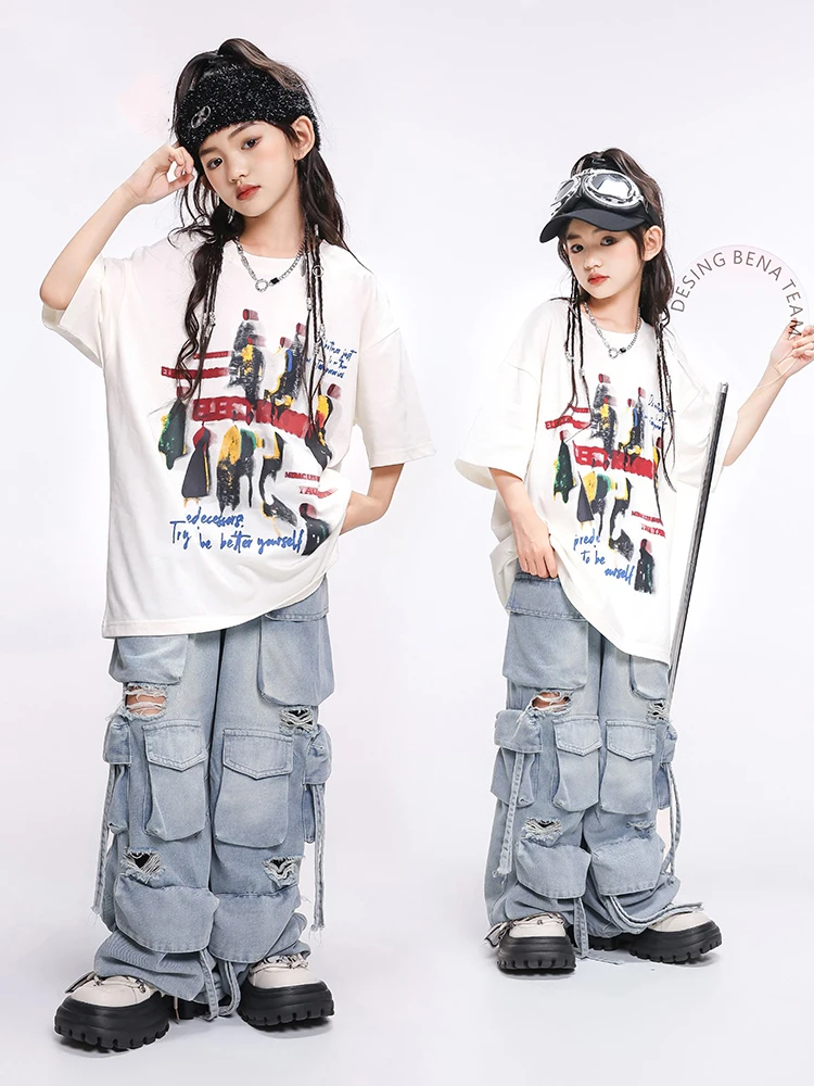 2024 Hip Hop Dance Costumes For Girls White T-Shirt Loose Pants Streetwear Boys Jazz Modern Dance Performane Clothes DQS16533
2024 Hip Hop Dance Costumes For Girls White T-Shirt Loose Pants Streetwear Boys Jazz Modern Dance Performane Clothes DQS16533