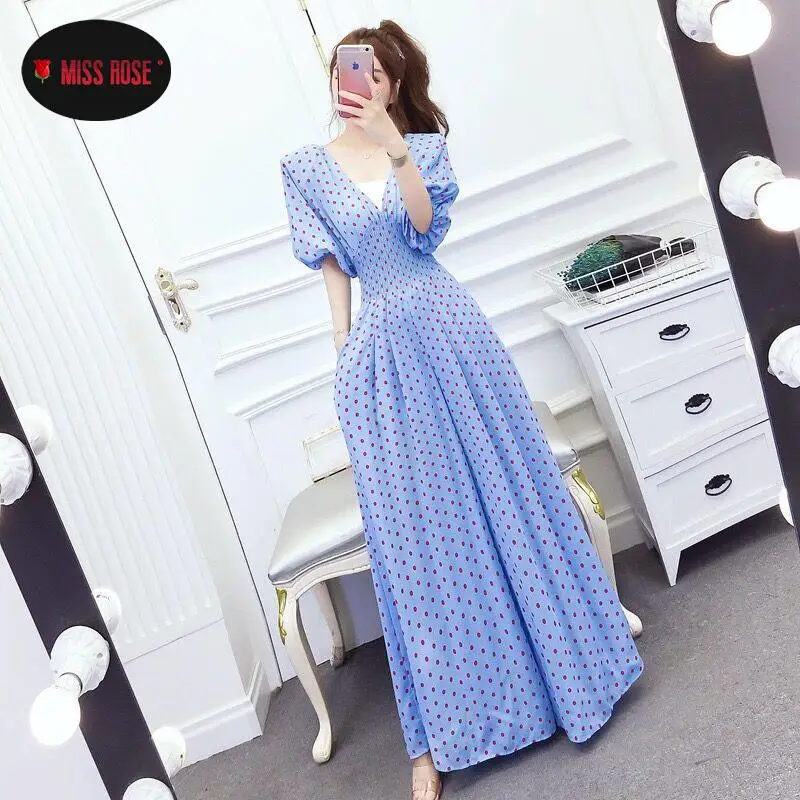 Floor Length Jumpsuit Women Casual Elegant Polka Dot Puff Sleeve High Waist Chiffon Wide Leg Playsuit Female Rompers Bodysuits
Floor Length Jumpsuit Women Casual Elegant Polka Dot Puff Sleeve High Waist Chiffon Wide Leg Playsuit Female Rompers Bodysuits
