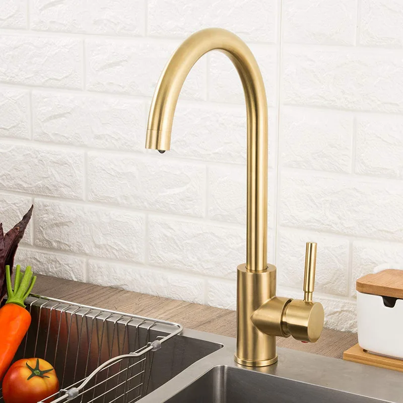 Stainless Steel Golden Kitchen Faucet, Face Basin, Washbasin, Sink, Mixed Kitchen Hot and Cold Faucet
Stainless Steel Golden Kitchen Faucet, Face Basin, Washbasin, Sink, Mixed Kitchen Hot and Cold Faucet