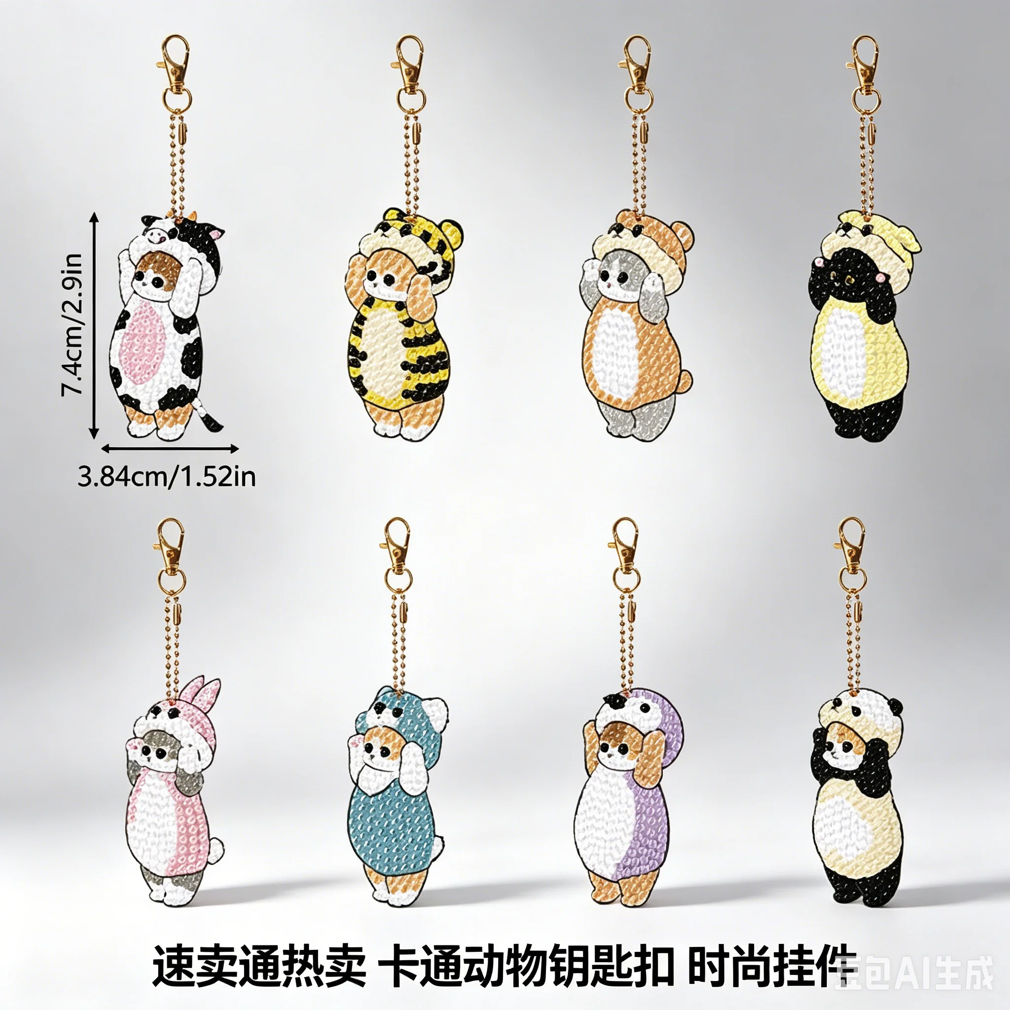 DIY diamond painting keychain cute cat cartoon double-sided inlaid crystal pendant decoration children's toy
DIY diamond painting keychain cute cat cartoon double-sided inlaid crystal pendant decoration children's toy