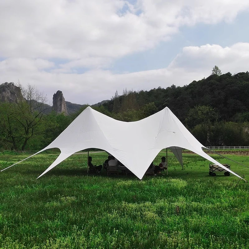 Outdoor large camping camp canopy tent white printing rain protection sun protection thickened oversized awning
Outdoor large camping camp canopy tent white printing rain protection sun protection thickened oversized awning