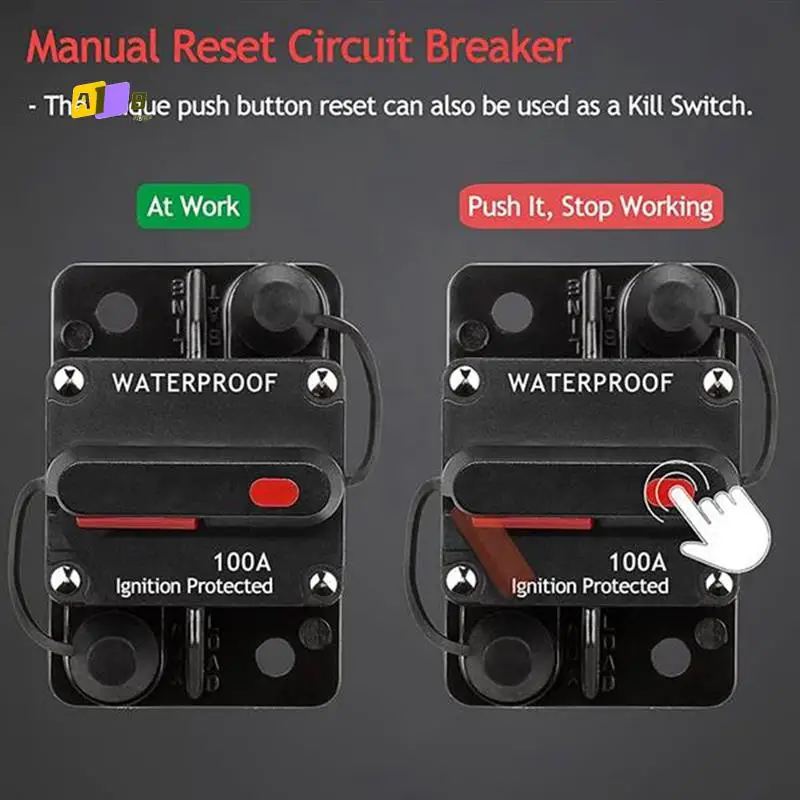 A08F-3 Piece 100 Amp Car Stereo Audio Circuit Breaker Fuses DC12-48V Manual Reset Push Button Switch Fuses
A08F-3 Piece 100 Amp Car Stereo Audio Circuit Breaker Fuses DC12-48V Manual Reset Push Button Switch Fuses