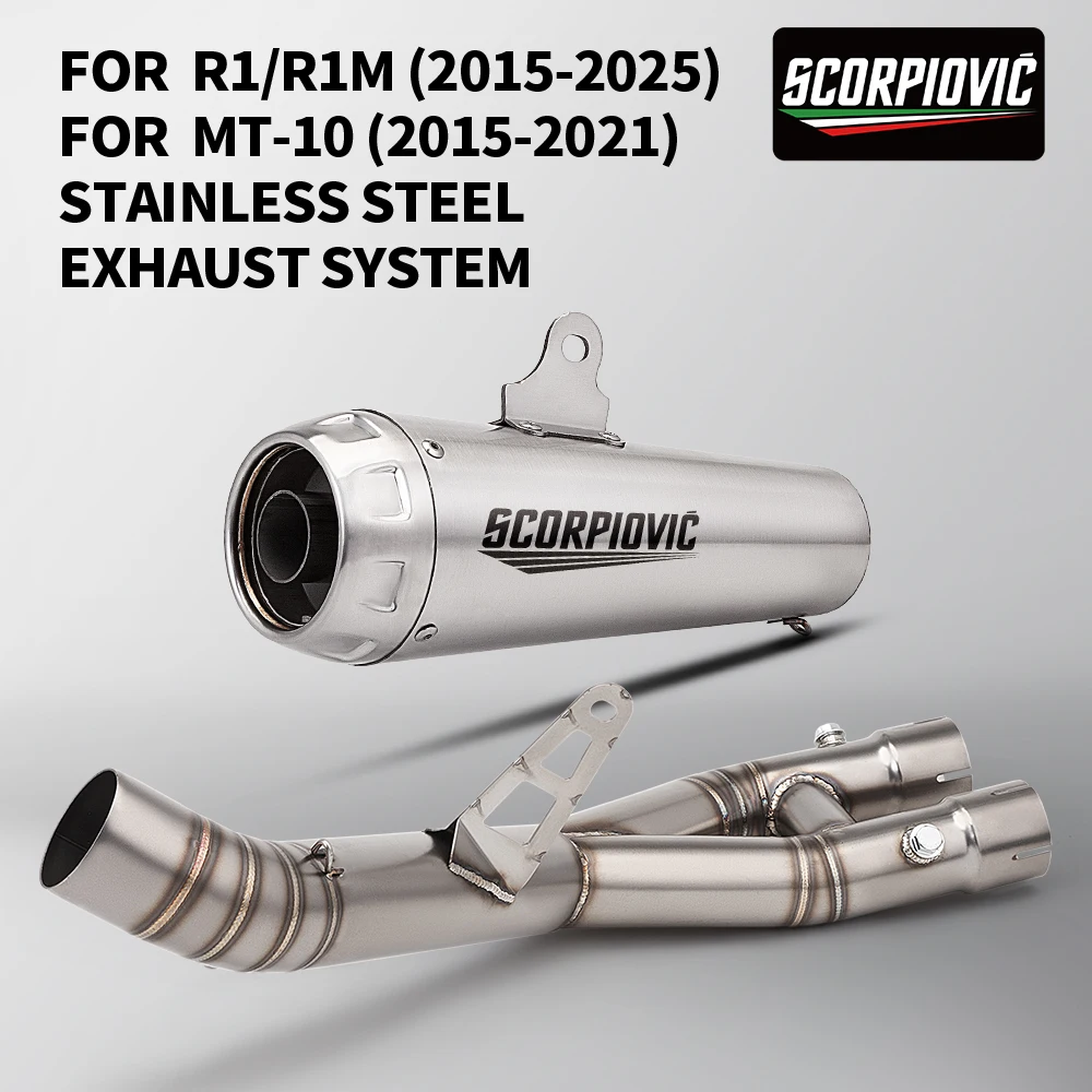 For YZF R1/M MT-10 MT10 FZ-10 motorcycle exhaust escape system 60mm middle pipe exhaust system set 2015 - 2025
For YZF R1/M MT-10 MT10 FZ-10 motorcycle exhaust escape system 60mm middle pipe exhaust system set 2015 - 2025