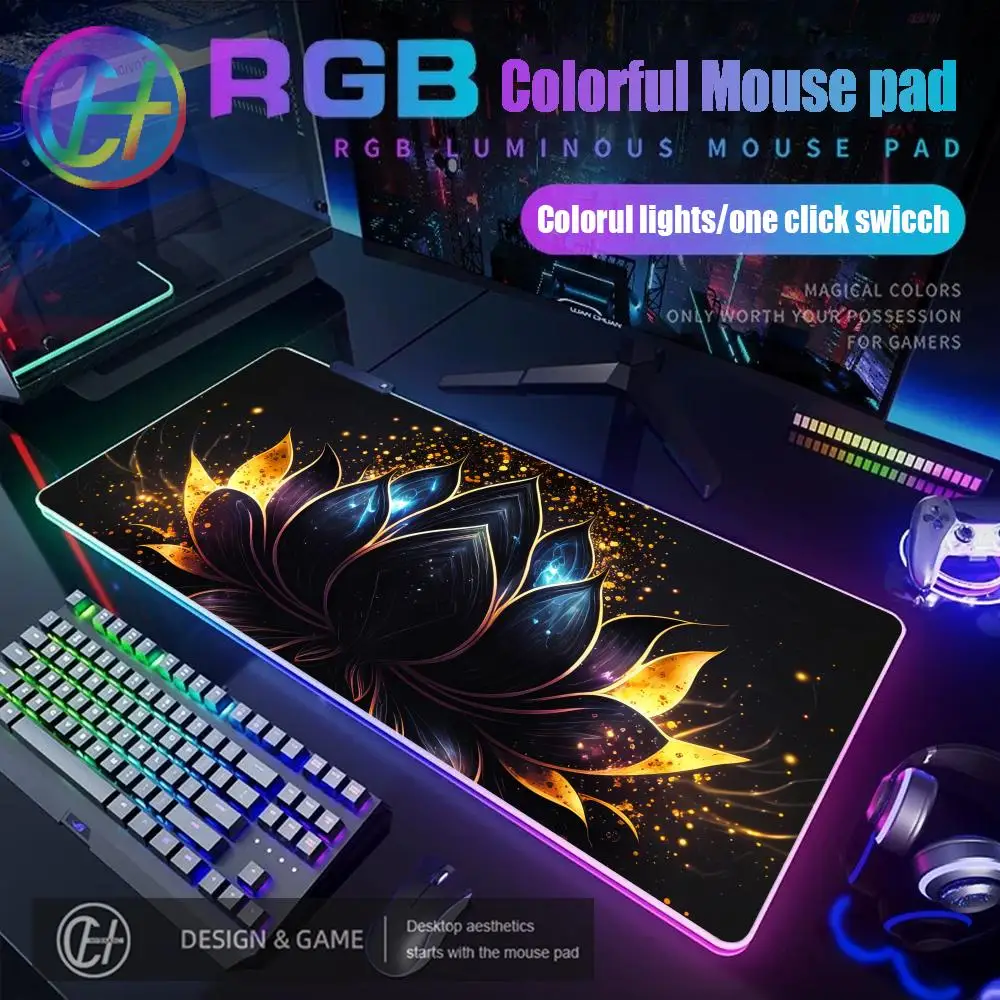 Black Gold Lotus Mouse Pad HYBXAXC Mouse Pad RGB Gaming Mouse Pad Desk Mat HD Gamer Large LED Light XXL 100X50CM Mouse Pad
Black Gold Lotus Mouse Pad HYBXAXC Mouse Pad RGB Gaming Mouse Pad Desk Mat HD Gamer Large LED Light XXL 100X50CM Mouse Pad